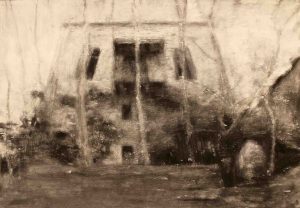 05-Series of The Stroll of Reflections -Untitled - Ink and Metal Pen on Cardboard - 100x 70 cm - 2018