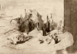 08-Series of Still Life - Ink and watercolor on Canvas- 120 x 150 cm - 2017