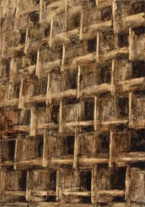 08-Series of The Stroll of Reflections - Tar and Oil on Cardboard - 100 x 70 cm - 2015