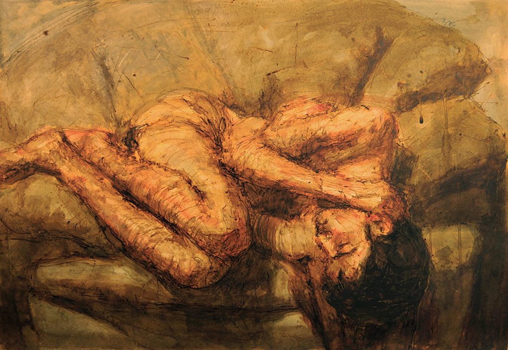 10 - Untitled- Watercolor, Ink and Metal Pen on Cardboard- 55 x 79 cm -2012