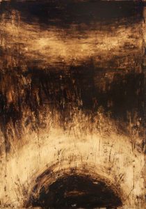 14-Untitled - Tar and Oil on Cardboard - 100 x 70 cm -2015