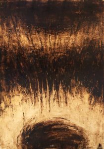 15-Untitled - Tar and Oil on Cardboard - 100 x 70 cm -2015